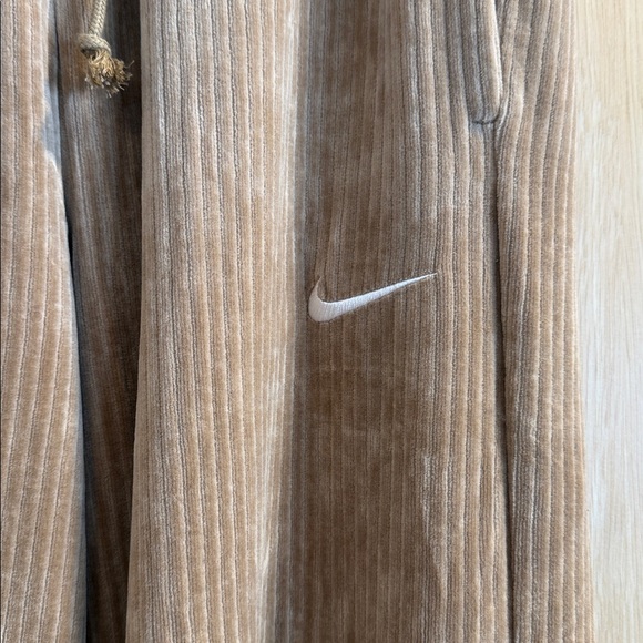 Nike Tan Wide Leg Activewear Loungewear Sporty Ribbed Cotton Blend Fabric Size S - Picture 7 of 14